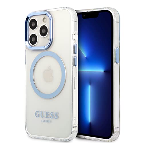 Guess GUHMP13XHTRMB Hülle für iPhone 13 Pro Max 6,7" blau/Blue Hard case Metal Outline von CG MOBILE