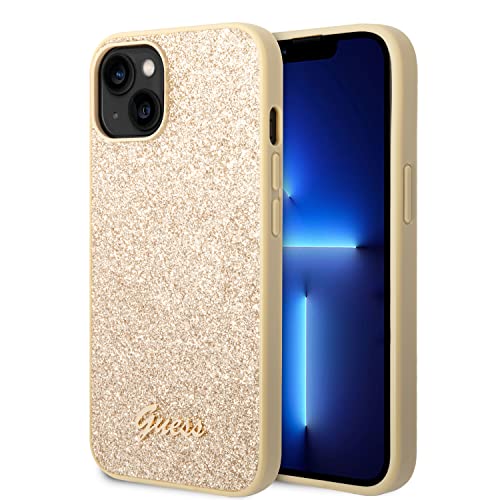 GUESS Glitzerflocken kompatibel mit iPhone 14 Plus Hülle - Gold, Schwarz von CG MOBILE