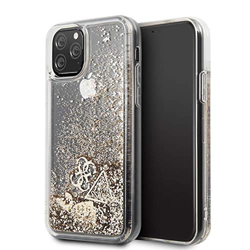 Guess Handyhülle für iPhone 11 Pro Hard Case PC/TPU Liquid Glitter mit Charm Gold | Easy Snap On | Drop Protection Case | Offiziell lizenziert von CG MOBILE