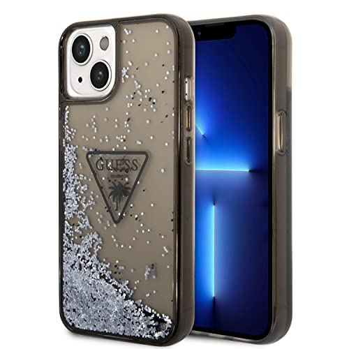 Guess Handyhülle für iPhone 14 Plus in Schwarz Liquid Glitter Case, Glatte, langlebige & Anti-Scratch Schutzhülle mit Einfachem Snap-on, Stoßdämpfung & Signature Logo von CG MOBILE