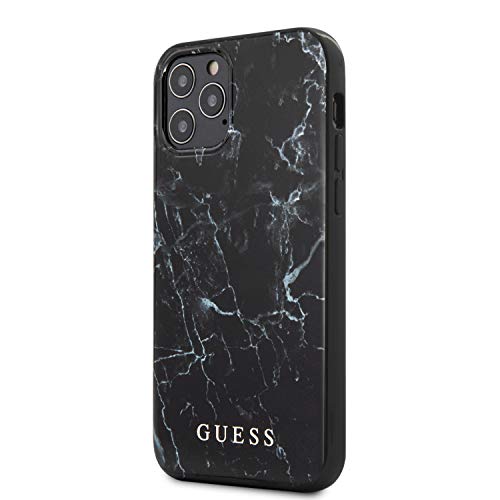 Guess Hard Cover Marble Collection für Apple iPhone 12 Pro Max, Schwarz, GUHCP12LPCUMABK von GUESS