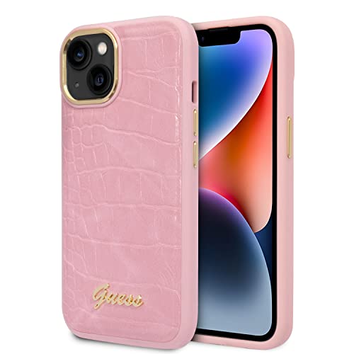 Guess Schutzhülle für iPhone 14 Zoll (35,6 cm), Kroko-Muster, PU-Leder, Schutzhülle und Anti-Kratz-Hülle mit zugänglichen Anschlüssen, Stoßdämpfung und charakteristischem Logo von CG MOBILE