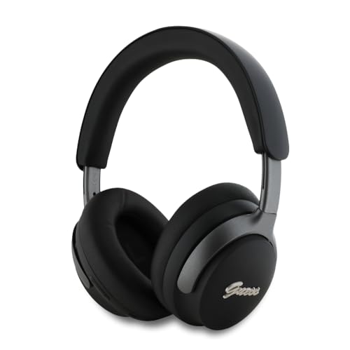 Guess Wireless Kopfhörer mit Studio Sound PU Leder Script Logo ANC/ENC (Schwarz) von CG MOBILE