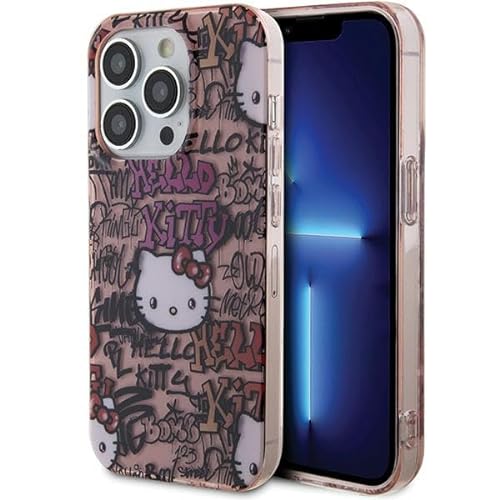 Hello Kitty HKHCP14LHDGPTP Hülle für iPhone 14 Pro 6.1" Rosa hardcase IML Tags Graffiti von CG MOBILE
