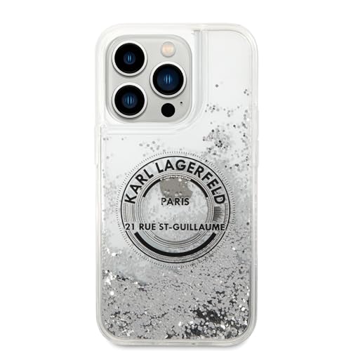 KARL LAGERFELD KLHCP14LLCRSGRS Hülle für iPhone 14 Pro 6,1" Silber hardcase Liqu von CG MOBILE