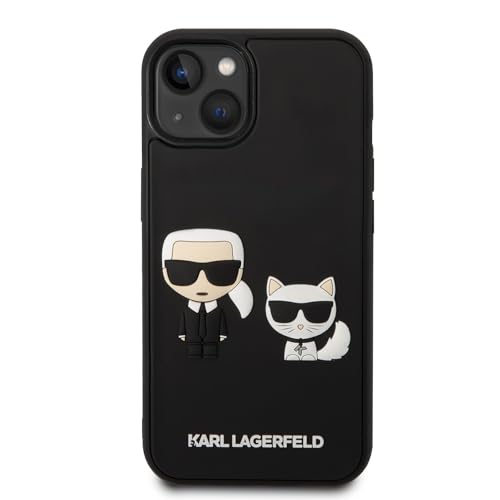 KARL LAGERFELD KLHCP14M3DRKCK hülle für iPhone 14 Plus 6,7" schwarz/Black hardcase Karl&Choupette Ikonik 3D von CG MOBILE