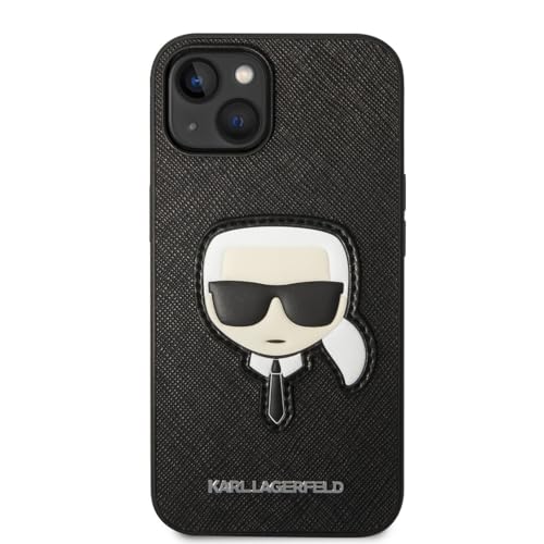 Karl Lagerfeld KLHCP14MSAPKHK hülle für iPhone 14 Plus 6,7" schwarz/Black hardcase Saffiano Karl`s Head Patch von CG MOBILE