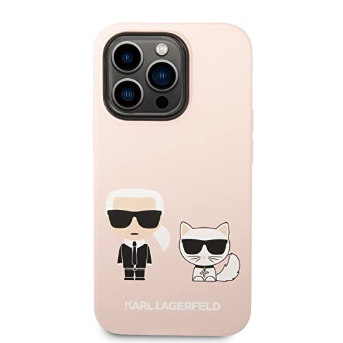 KARL LAGERFELD KLHMP14LSSKCI Hülle für iPhone 14 Pro 6,1" hardcase Hell-Pink SIL von CG MOBILE