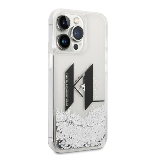 Karl Lagerfeld KLHCP14XLBKLCS Hülle für iPhone 14 Pro Max 6,7" Silber hardcase Liquid Glitter Big KL von CG MOBILE