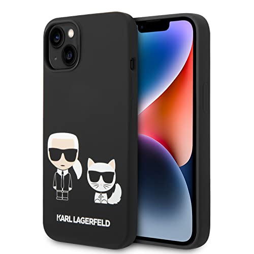 Karl Lagerfeld KLHMP14MSSKCK Hülle für iPhone 14 Plus 6,7" hardcase schwarz/Black Liquid Silicone Karl & Choupette von CG MOBILE
