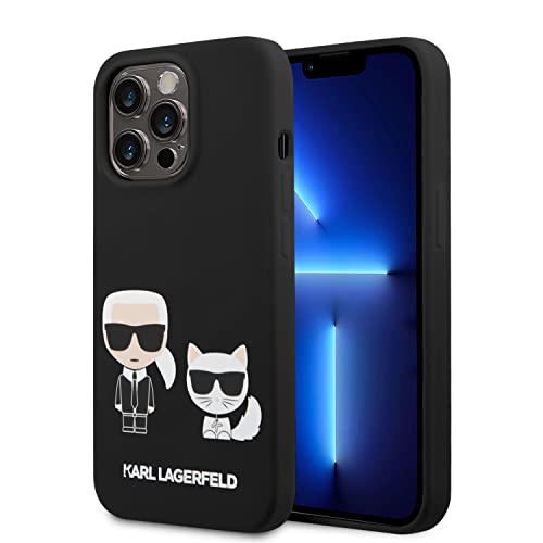 Karl Lagerfeld KLHMP14XSSKCK Hülle für iPhone 14 Pro Max 6,7" hardcase schwarz/Black Liquid Silicone Karl & Choupette von CG MOBILE