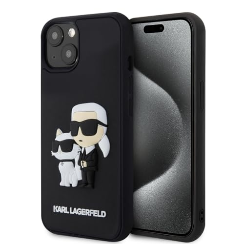 Karl Lagerfeld iPhone 15 TPU Back Cover - 3D Rubber - NFT K&C - Black von CG MOBILE