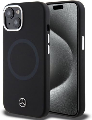 Mercedes MEHMP15S23SCMK Hülle für iPhone 15 6.1" Schwarz hardcase Silicone Bicolor von CG MOBILE