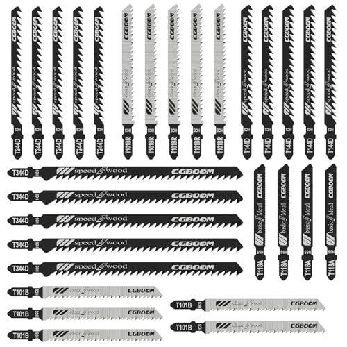 Stichsägeblatt Set, CGBOOM 30 tlg Stichsägen Zubehör, T-Schaft Jigsaw Stichsägeblatt mit Kunststoffbox für Holz und Metall Stichsägeblatt Set, CGBOOM 30 tlg Stichsägen Zubehör, T-Schaft Jigsaw Stichsägeblatt mit Kunststoffbox für Holz und Metall von CGBOOM