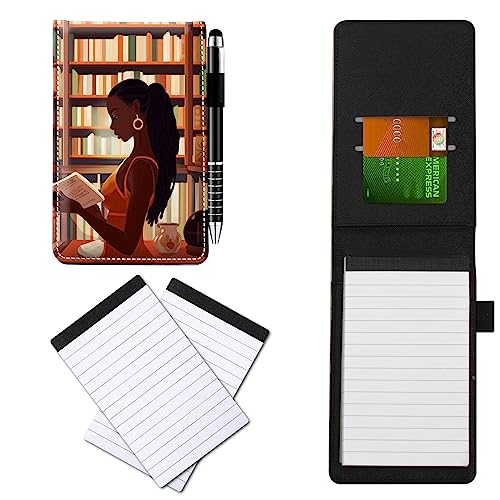 CGFGHHUY Kleine Notizbuchhülle aus PU-Leder, Metall-Kugelschreiber und 2 Stück, 7,6 x 12,7 cm, Notizblöcke, Nachfüllpackungen, Bücherregal-Muster, Notizbücher für Meetings, tägliche Aufzeichnungen CGFGHHUY Kleine Notizbuchhülle aus PU-Leder, Metall-Kugelschreiber und 2 Stück, 7,6 x 12,7 cm, Notizblöcke, Nachfüllpackungen, Bücherregal-Muster, Notizbücher für Meetings, tägliche Aufzeichnungen von CGFGHHUY