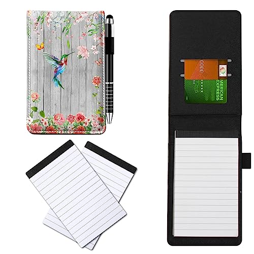 CGFGHHUY Kleine Notizbuchhülle aus PU-Leder, Metall-Kugelschreiber und 2 Stück, 7,6 x 12,7 cm, Notizblöcke, Nachfüllpackungen, Kolibri-Blumenmuster, Notizbücher für Meetings, tägliche Aufzeichnungen CGFGHHUY Kleine Notizbuchhülle aus PU-Leder, Metall-Kugelschreiber und 2 Stück, 7,6 x 12,7 cm, Notizblöcke, Nachfüllpackungen, Kolibri-Blumenmuster, Notizbücher für Meetings, tägliche Aufzeichnungen von CGFGHHUY