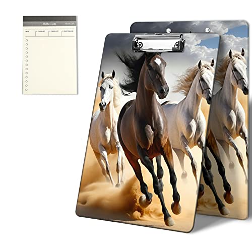 CGFGHHUY Klemmbretter, niedliches Pferde, Laufmuster, Klemmbrett, 22,9 x 31,8 cm, mit niedrigem Profil, Metallclip, Klemmbrett für Studenten, Klassenzimmer, Büro, Frauen und Männer, mit einem CGFGHHUY Klemmbretter, niedliches Pferde, Laufmuster, Klemmbrett, 22,9 x 31,8 cm, mit niedrigem Profil, Metallclip, Klemmbrett für Studenten, Klassenzimmer, Büro, Frauen und Männer, mit einem von CGFGHHUY