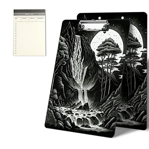 CGFGHHUY Klemmbretter mit niedlichem Bergbaum-Mond-Muster, 22,9 x 31,8 cm, mit flachem Metallclip, Klemmbrett für Studenten, Klassenzimmer, Büro, Damen, Herren, mit einem To-Do-Listen-Notizblock CGFGHHUY Klemmbretter mit niedlichem Bergbaum-Mond-Muster, 22,9 x 31,8 cm, mit flachem Metallclip, Klemmbrett für Studenten, Klassenzimmer, Büro, Damen, Herren, mit einem To-Do-Listen-Notizblock von CGFGHHUY
