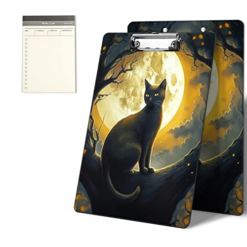 CGFGHHUY Klemmbretter mit niedlichem Katzen- und Mondmuster, 22,9 x 31,8 cm, mit niedrigem Profil, Metallclip, Klemmbrett für Studenten, Klassenzimmer, Büro, Frauen und Männer, mit einem CGFGHHUY Klemmbretter mit niedlichem Katzen- und Mondmuster, 22,9 x 31,8 cm, mit niedrigem Profil, Metallclip, Klemmbrett für Studenten, Klassenzimmer, Büro, Frauen und Männer, mit einem von CGFGHHUY