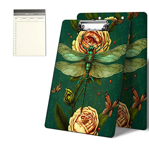 CGFGHHUY Klemmbretter mit niedlichem Rosen- und Libellenmuster, 22,9 x 31,8 cm, mit flachem Metallclip, Klemmbrett für Studenten, Klassenzimmer, Büro, Damen und Herren, mit einem CGFGHHUY Klemmbretter mit niedlichem Rosen- und Libellenmuster, 22,9 x 31,8 cm, mit flachem Metallclip, Klemmbrett für Studenten, Klassenzimmer, Büro, Damen und Herren, mit einem von CGFGHHUY