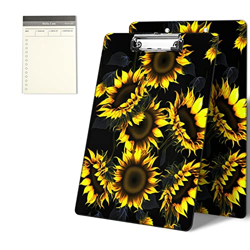CGFGHHUY Klemmbretter mit niedlichem Sonnenblumen-Muster, 22,9 x 31,8 cm, mit flachem Metallclip, Klemmbrett für Studenten, Klassenzimmer, Büro, Damen, Herren, mit einem To-Do-Listen-Notizblock CGFGHHUY Klemmbretter mit niedlichem Sonnenblumen-Muster, 22,9 x 31,8 cm, mit flachem Metallclip, Klemmbrett für Studenten, Klassenzimmer, Büro, Damen, Herren, mit einem To-Do-Listen-Notizblock von CGFGHHUY