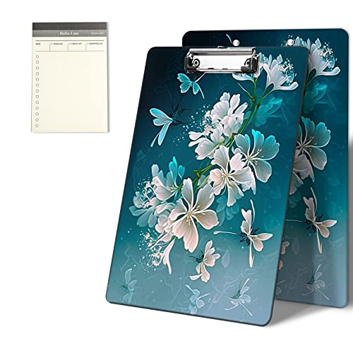 CGFGHHUY Klemmbretter mit niedlichem blauem Blumenmuster, 22,9 x 31,8 cm, mit flachem Metallclip, Klemmbrett für Studenten, Klassenzimmer, Büro, Damen, Herren, mit einem To-Do-Listen-Notizblock CGFGHHUY Klemmbretter mit niedlichem blauem Blumenmuster, 22,9 x 31,8 cm, mit flachem Metallclip, Klemmbrett für Studenten, Klassenzimmer, Büro, Damen, Herren, mit einem To-Do-Listen-Notizblock von CGFGHHUY