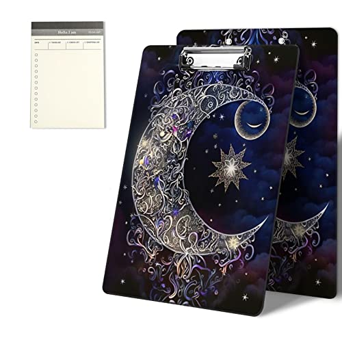 CGFGHHUY Klemmbretter mit niedlichem violettem Mondmuster, 22,9 x 31,8 cm, mit flachem Metallclip, Klemmbrett für Studenten, Klassenzimmer, Büro, Damen, Herren, mit einem To-Do-Listen-Notizblock CGFGHHUY Klemmbretter mit niedlichem violettem Mondmuster, 22,9 x 31,8 cm, mit flachem Metallclip, Klemmbrett für Studenten, Klassenzimmer, Büro, Damen, Herren, mit einem To-Do-Listen-Notizblock von CGFGHHUY