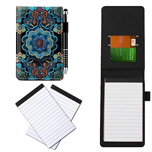 CGFGHHUY Notizblöcke aus PU-Leder, klein, mit Metall-Kugelschreiber und 2 Stück, 7,6 x 12,7 cm, blaue Blumenmuster, Notizbücher für Meetings, tägliche Aufzeichnungen, Notizen CGFGHHUY Notizblöcke aus PU-Leder, klein, mit Metall-Kugelschreiber und 2 Stück, 7,6 x 12,7 cm, blaue Blumenmuster, Notizbücher für Meetings, tägliche Aufzeichnungen, Notizen von CGFGHHUY