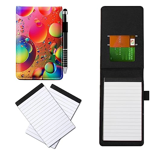 CGFGHHUY Notizblöcke aus PU-Leder, klein, mit Metall-Kugelschreiber und 2 Stück, 7,6 x 12,7 cm, buntes Muster, Notizbücher, Einband für Meetings, tägliche Aufzeichnungen, Notizen CGFGHHUY Notizblöcke aus PU-Leder, klein, mit Metall-Kugelschreiber und 2 Stück, 7,6 x 12,7 cm, buntes Muster, Notizbücher, Einband für Meetings, tägliche Aufzeichnungen, Notizen von CGFGHHUY
