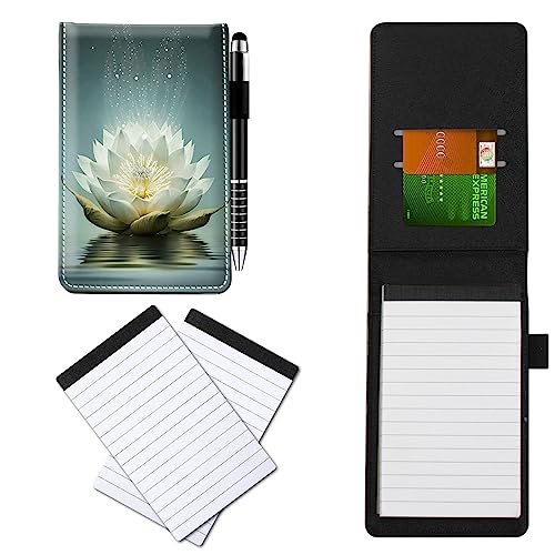 CGFGHHUY Notizblöcke aus PU-Leder, kleines Taschenformat, Metall-Kugelschreiber und 2 Stück, 7,6 x 12,7 cm, Notizblöcke, weißes Blumenmuster, Notizbücher für Meetings, tägliche Aufzeichnungen, Notizen CGFGHHUY Notizblöcke aus PU-Leder, kleines Taschenformat, Metall-Kugelschreiber und 2 Stück, 7,6 x 12,7 cm, Notizblöcke, weißes Blumenmuster, Notizbücher für Meetings, tägliche Aufzeichnungen, Notizen von CGFGHHUY