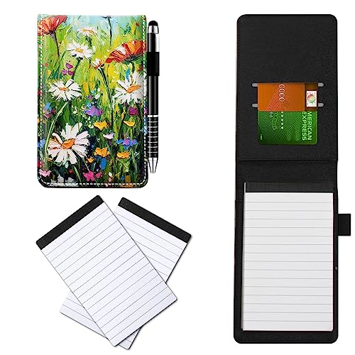 CGFGHHUY Notizbuch aus PU-Leder, klein, mit Metall-Kugelschreiber und 2 Notizblöcken, 7,6 x 12,7 cm, Aquarell-Blumenmuster, Notizbücher für Meetings, tägliche Aufzeichnungen, Notizen CGFGHHUY Notizbuch aus PU-Leder, klein, mit Metall-Kugelschreiber und 2 Notizblöcken, 7,6 x 12,7 cm, Aquarell-Blumenmuster, Notizbücher für Meetings, tägliche Aufzeichnungen, Notizen von CGFGHHUY