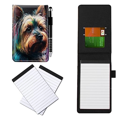 CGFGHHUY Notizbuch aus PU-Leder, klein, mit Metall-Kugelschreiber und 2 Notizblöcken, 7,6 x 12,7 cm, Aquarell-Hundemuster, Notizbücher für Meetings, tägliche Aufzeichnungen, Notizen CGFGHHUY Notizbuch aus PU-Leder, klein, mit Metall-Kugelschreiber und 2 Notizblöcken, 7,6 x 12,7 cm, Aquarell-Hundemuster, Notizbücher für Meetings, tägliche Aufzeichnungen, Notizen von CGFGHHUY
