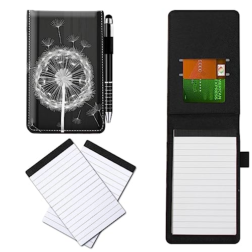 CGFGHHUY Notizbuch aus PU-Leder, klein, mit Metall-Kugelschreiber und 2 Stück, 7,6 x 12,7 cm, Löwenzahn-Muster, Notizbücher für Meetings, tägliche Aufzeichnungen, Notizen CGFGHHUY Notizbuch aus PU-Leder, klein, mit Metall-Kugelschreiber und 2 Stück, 7,6 x 12,7 cm, Löwenzahn-Muster, Notizbücher für Meetings, tägliche Aufzeichnungen, Notizen von CGFGHHUY