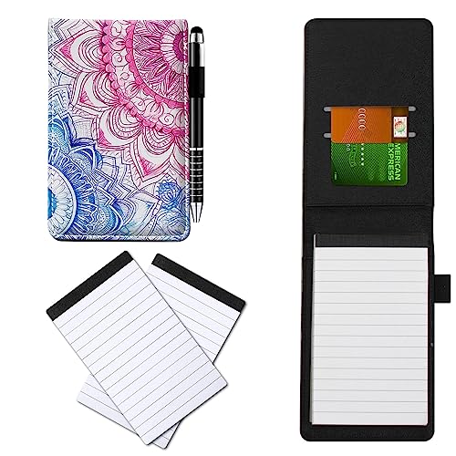 CGFGHHUY Notizbuch aus PU-Leder, klein, mit Metall-Kugelschreiber und 2 Stück, 7,6 x 12,7 cm, Notizblöcke, Blumenmuster, Notizbücher, Einband für Meetings, tägliche Aufzeichnungen, Notizen CGFGHHUY Notizbuch aus PU-Leder, klein, mit Metall-Kugelschreiber und 2 Stück, 7,6 x 12,7 cm, Notizblöcke, Blumenmuster, Notizbücher, Einband für Meetings, tägliche Aufzeichnungen, Notizen von CGFGHHUY