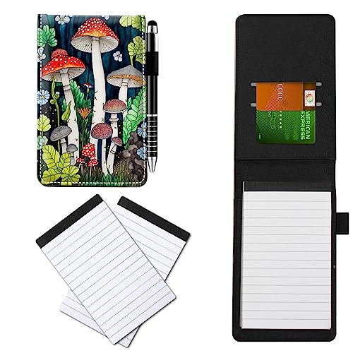 CGFGHHUY Notizbuch aus PU-Leder, klein, mit Metall-Kugelschreiber und 2 Stück, 7,6 x 12,7 cm, Notizblöcke, Nachfüllpackungen, Pilzmuster, Notizbücher für Meetings, tägliche Aufzeichnungen, Notizen CGFGHHUY Notizbuch aus PU-Leder, klein, mit Metall-Kugelschreiber und 2 Stück, 7,6 x 12,7 cm, Notizblöcke, Nachfüllpackungen, Pilzmuster, Notizbücher für Meetings, tägliche Aufzeichnungen, Notizen von CGFGHHUY