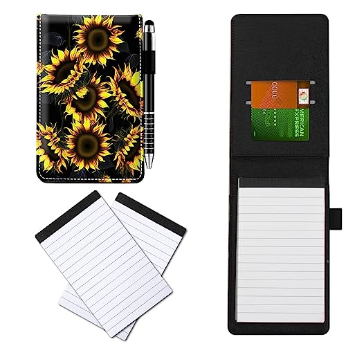 CGFGHHUY Notizbuch aus PU-Leder, klein, mit Metall-Kugelschreiber und 2 Stück, 7,6 x 12,7 cm, Notizblöcke, Nachfüllpackungen, Sonnenblumen-Muster, Notizbücher für Meetings, tägliche Aufzeichnungen CGFGHHUY Notizbuch aus PU-Leder, klein, mit Metall-Kugelschreiber und 2 Stück, 7,6 x 12,7 cm, Notizblöcke, Nachfüllpackungen, Sonnenblumen-Muster, Notizbücher für Meetings, tägliche Aufzeichnungen von CGFGHHUY