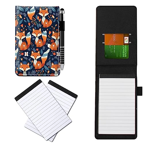 CGFGHHUY Notizbuch aus PU-Leder, klein, mit Metall-Kugelschreiber und 2 Stück, 7,6 x 12,7 cm, niedliches Fuchsmuster, Notizbücher für Meetings, tägliche Aufzeichnungen, Notizen CGFGHHUY Notizbuch aus PU-Leder, klein, mit Metall-Kugelschreiber und 2 Stück, 7,6 x 12,7 cm, niedliches Fuchsmuster, Notizbücher für Meetings, tägliche Aufzeichnungen, Notizen von CGFGHHUY