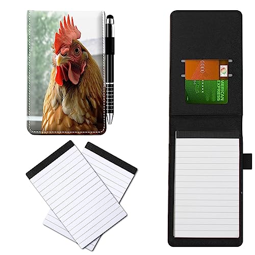 CGFGHHUY Notizbuch aus PU-Leder, klein, mit Metall-Kugelschreiber und 2 Stück, 7,6 x 12,7 cm, niedliches Huhn-Muster, Notizbücher für Meetings, tägliche Aufzeichnungen, Notizen CGFGHHUY Notizbuch aus PU-Leder, klein, mit Metall-Kugelschreiber und 2 Stück, 7,6 x 12,7 cm, niedliches Huhn-Muster, Notizbücher für Meetings, tägliche Aufzeichnungen, Notizen von CGFGHHUY