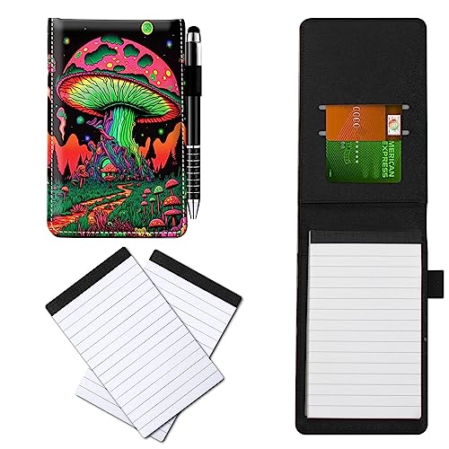 CGFGHHUY Notizbuchhülle aus PU-Leder, klein, Metall-Kugelschreiber und 2 Stück, 7,6 x 12,7 cm, große rote Pilzmuster, Notizbücher für Meetings, tägliche Aufzeichnungen, Notizen CGFGHHUY Notizbuchhülle aus PU-Leder, klein, Metall-Kugelschreiber und 2 Stück, 7,6 x 12,7 cm, große rote Pilzmuster, Notizbücher für Meetings, tägliche Aufzeichnungen, Notizen von CGFGHHUY