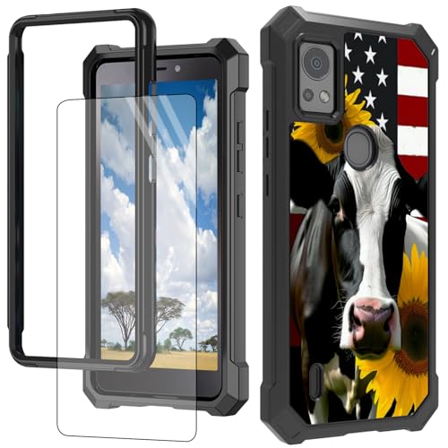 CGFGHHUY Schutzhülle für Cricket Icon 5, für AT&T Motivate 4, mit Displayschutzfolie, hartes PC + weiches TPU, stoßfeste Schutzhülle für Cricket Icon 5/At&T Motivate 4 – amerikanische Flagge CGFGHHUY Schutzhülle für Cricket Icon 5, für AT&T Motivate 4, mit Displayschutzfolie, hartes PC + weiches TPU, stoßfeste Schutzhülle für Cricket Icon 5/At&T Motivate 4 – amerikanische Flagge von CGFGHHUY