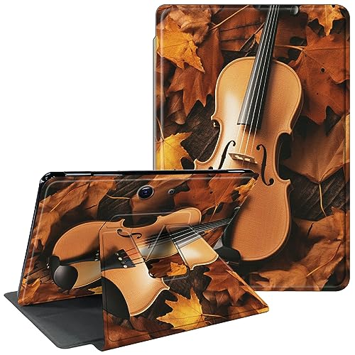 CGFGHHUY Schutzhülle für Microsoft Surface GO 3 / Surface GO 2, 360 Grad drehbarer Ständer, Smart-Cover mit automatischer Wake-/Sleep-Tablet-Abdeckung für Microsoft Surface Go – Ahornblatt und Violine von CGFGHHUY