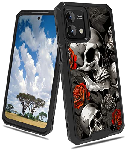 CGFGHHUY Schutzhülle für Motorola Moto G Stylus 5G 2023, 16,5 cm (6,5 Zoll), Hybrid-Hybrid-Hülle, doppellagig, harter PC, weiches TPU, stoßfest, Motiv: rote Rosen von CGFGHHUY