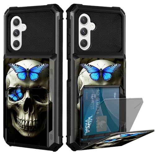 CGFGHHUY Schutzhülle für Samsung A05S, Brieftasche, Kartenschlitz, versteckte Klapptür, Blus, Schmetterlinge, Totenkopf-Muster, zweilagig, harter PC und weiches TPU, Schutzhülle für Samsung Galaxy CGFGHHUY Schutzhülle für Samsung A05S, Brieftasche, Kartenschlitz, versteckte Klapptür, Blus, Schmetterlinge, Totenkopf-Muster, zweilagig, harter PC und weiches TPU, Schutzhülle für Samsung Galaxy von CGFGHHUY