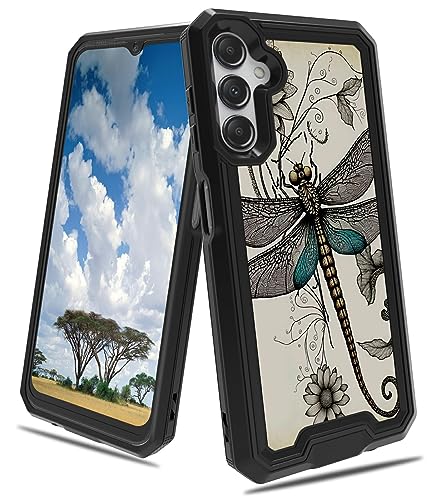 CGFGHHUY Schutzhülle für Samsung A24 für Samsung A24, 2-in-1, zweilagig, harter PC, weiches TPU, stoßfest, sturzsicher, Schutzhülle für Samsung Galaxy A24 4G 16,5 cm (6,5 Zoll) 2023 – Libelle von CGFGHHUY