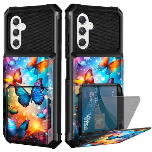 CGFGHHUY Schutzhülle für Samsung A55 5G, Brieftasche, Kartenschlitz, versteckte Klapptür, Glitzer- und Schmetterlingsmuster, doppellagig, hartes Polycarbonat und weiches TPU, Schutzhülle für Samsung CGFGHHUY Schutzhülle für Samsung A55 5G, Brieftasche, Kartenschlitz, versteckte Klapptür, Glitzer- und Schmetterlingsmuster, doppellagig, hartes Polycarbonat und weiches TPU, Schutzhülle für Samsung von CGFGHHUY