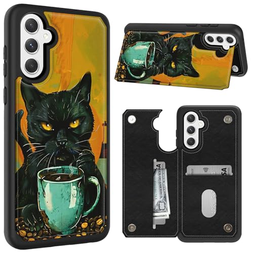 CGFGHHUY Schutzhülle für Samsung Galaxy A16 5G, Brieftaschen-Schutzhülle mit Kartenfächern und Ständer, PU-Leder, weiche TPU-Schutzhülle für Samsung Galaxy A16 5G 6,7 Zoll 2024 – Eine süße schwarze CGFGHHUY Schutzhülle für Samsung Galaxy A16 5G, Brieftaschen-Schutzhülle mit Kartenfächern und Ständer, PU-Leder, weiche TPU-Schutzhülle für Samsung Galaxy A16 5G 6,7 Zoll 2024 – Eine süße schwarze von CGFGHHUY