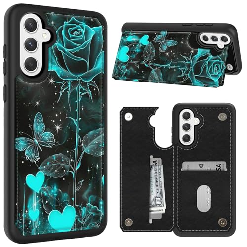 CGFGHHUY Schutzhülle für Samsung Galaxy S24 FE 6,7 Zoll 2024, Brieftaschenformat, mit Kartenfächern und Ständer, PU-Leder, weiche TPU-Schutzhülle für Samsung Galaxy S24 FE 6,7 Zoll 2024, grüne Rose CGFGHHUY Schutzhülle für Samsung Galaxy S24 FE 6,7 Zoll 2024, Brieftaschenformat, mit Kartenfächern und Ständer, PU-Leder, weiche TPU-Schutzhülle für Samsung Galaxy S24 FE 6,7 Zoll 2024, grüne Rose von CGFGHHUY