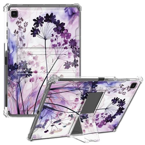CGFGHHUY Schutzhülle für Samsung Galaxy Tab A7 Lite 22,1 cm (8,7 Zoll), transparent, schlank, leicht, mit Ständer, transparente TPU-Hülle mit Stifthalter, Tablet-Hülle für Galaxy A7 Lite 2021, lila von CGFGHHUY