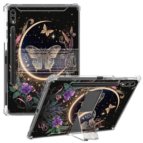 CGFGHHUY Schutzhülle für Samsung Galaxy Tab S9 Ultra (37,1 cm), transparent, schlank, leicht, mit Ständer, TPU, mit Stifthalter, Tablet-Hülle für Galaxy Tab S9 Ultra 14,6 Zoll, Blumen, Pflanzen von CGFGHHUY