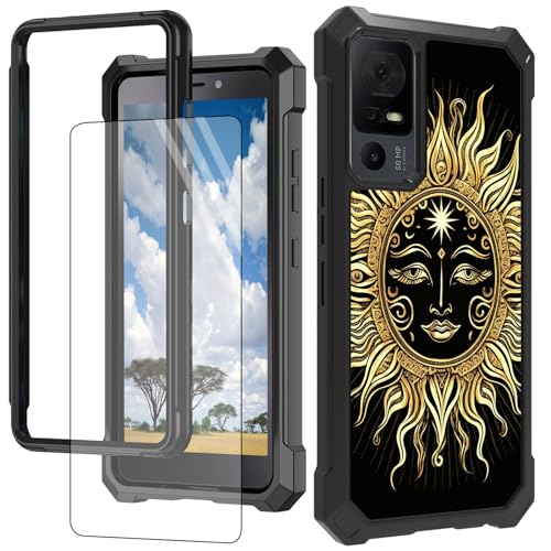 CGFGHHUY Schutzhülle für TCL 40 XE 5G, mit Displayschutzfolie, hartes PC + weiches TPU, stoßfeste Schutzhülle für TCL 40 XE 5G 16,7 cm (6,5 Zoll) 2023 – Sun von CGFGHHUY